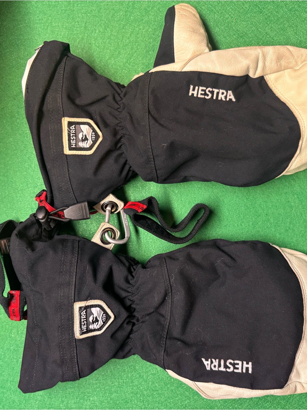 Hestra Black and Beige Waterproof Mittens